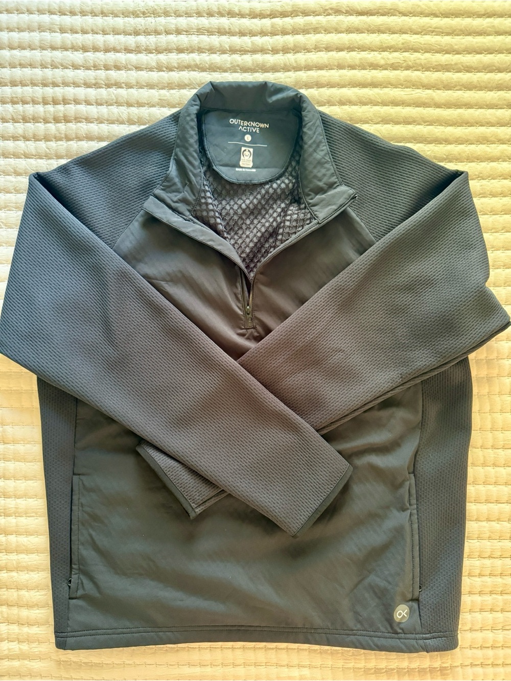 Outerknown Active 1/4 Zip Pullover Jacket Gray Large